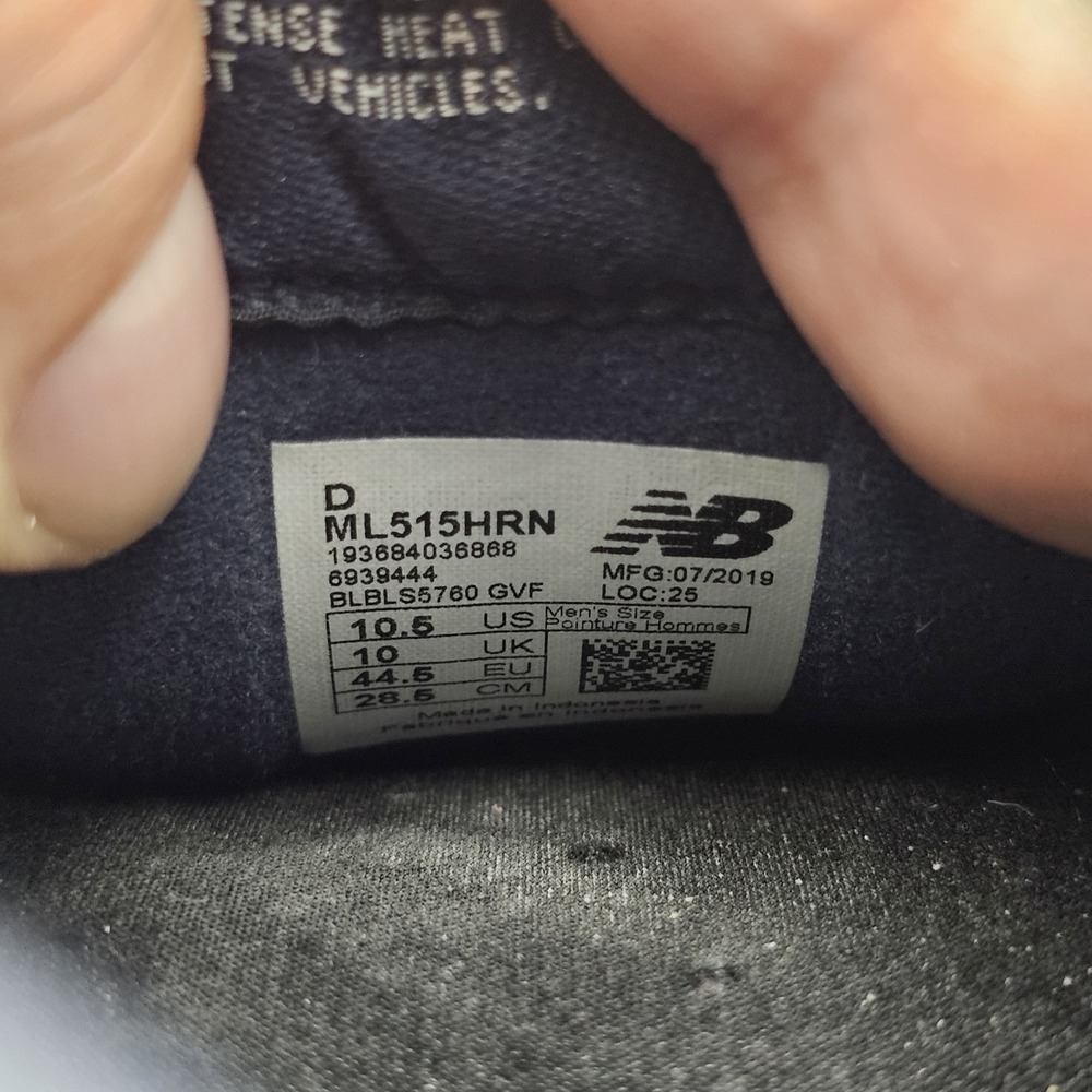 New Balance Men's Size 10.5 EUC 515 Lifestyle Mode de Vie Blue Sneakers ML515HR - Picture 8 of 8
